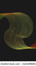 Abstract background of curved lines. Color streaks on a dark background. Screen saver.