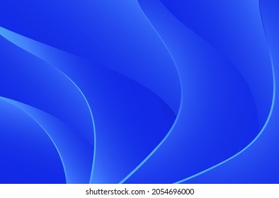 Abstract background of curved lines in dark blue colors, Dynamic shapes composition, Vector illustration
