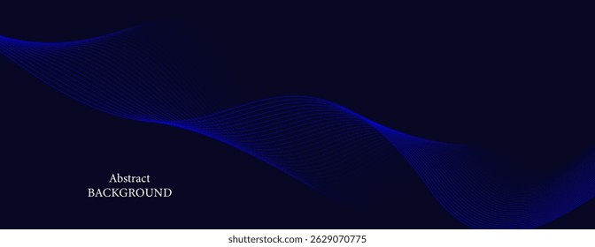 Abstract background with curved lines in dark blue and sky blue tones on a black background, creating a sense of movement and depth. The dragon enters the dimension of modern and futuristic.