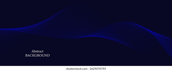 Fondo Abstractas con líneas curvas en tonos azul oscuro y azul celeste sobre un fondo negro. Las líneas son detalladas y los Gradientes son naturales, creando una atmósfera fresca y potente.