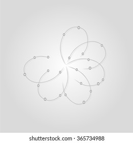 Abstract background with curved lines and dots.