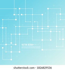 Abstract background with curved lines, dotted. Vector illustration with lines and particles.