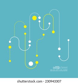 Abstract background with curved lines, dotted
