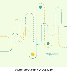 Abstract background with curved lines, dotted 