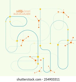 Abstract background with curved lines, dotted