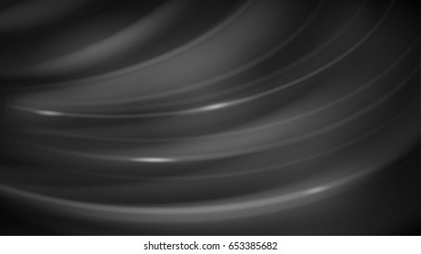Abstract background of curved lines with glares in black and gray colors