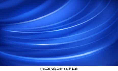 Abstract background of curved lines with glares in blue color