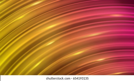 Abstract background of curved lines with glares in red and yellow colors