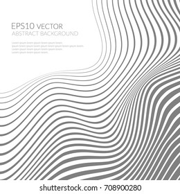Abstract background with curved lines and shapes. Distortion of space.