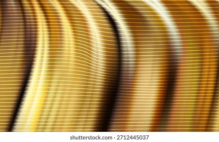 Fondo abstracto con ondas metálicas curvas y rayas de luz Horizontal creando un brillante, lujoso,