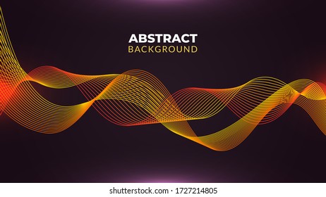 Abstract Background with Curved Orange Lines, Suitable for Background, Banner, Presentation, Cover, or Wallpaper