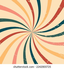 fondo abstracto con rayos curvos del centro en un estilo plano. vector de fondo retro