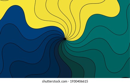 Abstract background with curved rotations forming a vortex in the center. The color symmetry of the spiral, evokes movement, depth and visual energy.