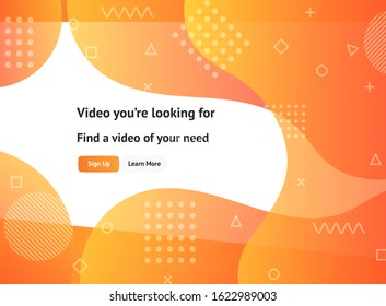 Abstract Background with Curved Shape, Modern Style using Orange, and Yellow Colors for Landing Page