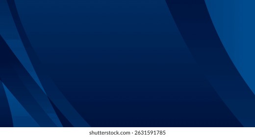 Abstract background with curved shapes in shades of blue. The dark blue gradients create a dynamic and modern design.