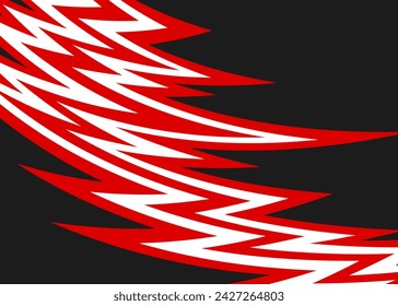 Abstract background with curved sharp zigzag line pattern