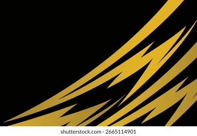 Abstract background with curved spikes and zigzag gradient line pattern with some copy space area