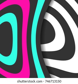 Abstract background with curved stripes. Vector illustration