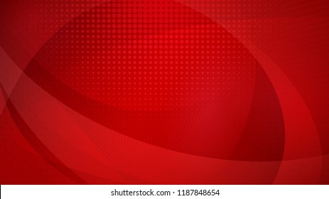 Abstract background curved surfaces   halftone dots in red colors