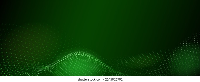 Abstrakter Hintergrund mit gewölbten Oberflächen aus kleinen Punkten in grünen Farben