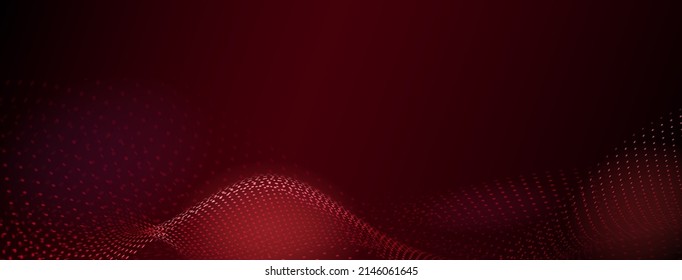 Abstrakter Hintergrund mit gewölbten Oberflächen aus kleinen Punkten in roten Farben