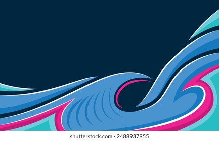Abstract background of curved wave shape lines suitable for car wrapping sticker