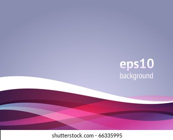 Abstract background with curved waves. Vector illustration.