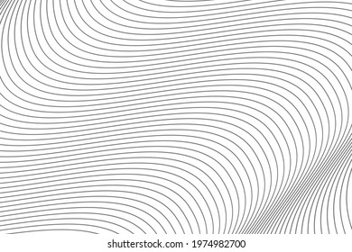Abstract background with curved wavy lines. Vector illustration for design. Wave from line