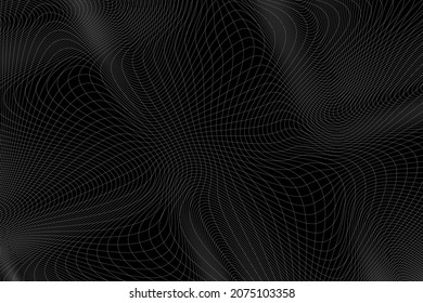 Abstrakter Hintergrund mit gekrümmten Linien. Vektorgrafik für Design. Aus Linien springen