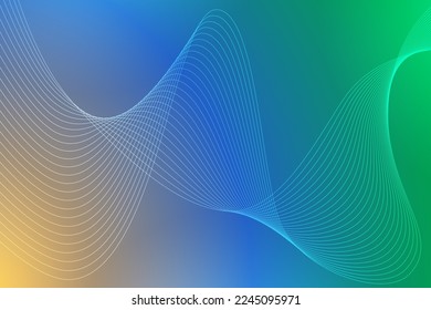 Abstract background with curved wavy lines. Vector illustration for design. Wave from line and blue space.