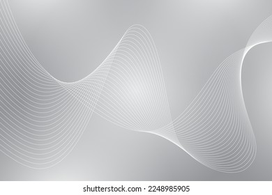 Abstract background with curved wavy lines. Vector illustration for design. Wave from line and space.
