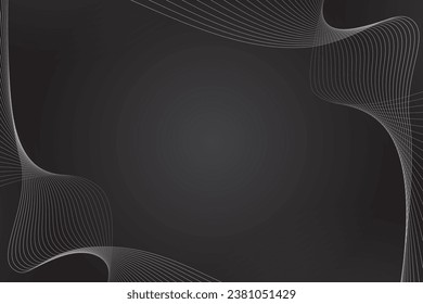 Abstract background with curved wavy lines. Vector illustration for design. Wave from line and black space.