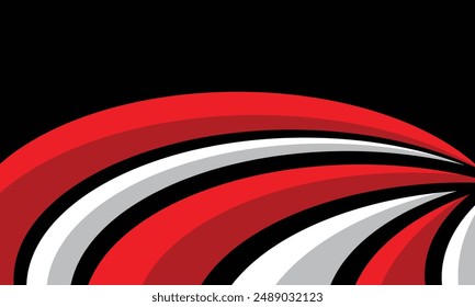 Abstract background of curved wavy red and white stripe suitable for car wrapping decal