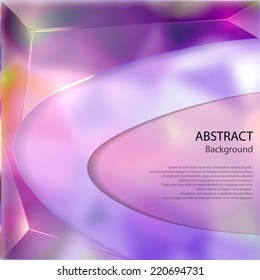 Abstract background with curves, colorful triangles, and translucent glass