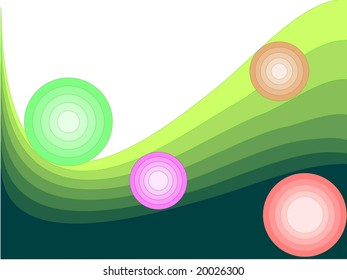 abstract background of curves and spheres