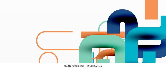 Abstract background curvy lines, minimal geometric design template