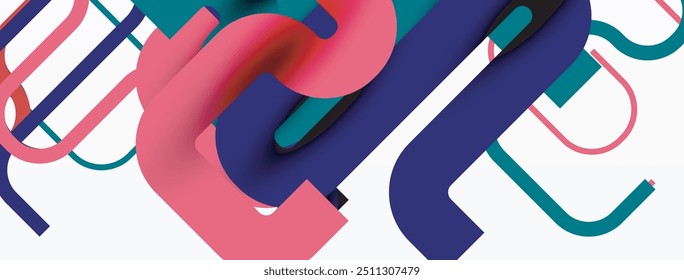 Abstract background curvy lines, minimal geometric design template