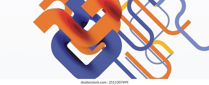 Abstract background curvy lines, minimal geometric design template