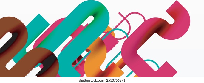 Abstract background curvy lines, minimal geometric design template