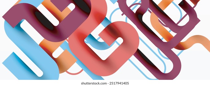 Abstract background curvy lines, minimal geometric design template