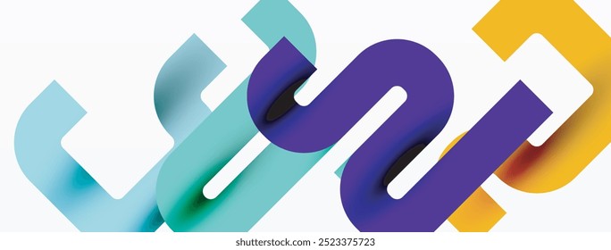 Abstract background curvy lines, minimal geometric design template