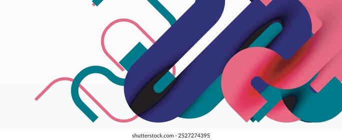 Abstract background curvy lines, minimal geometric design template