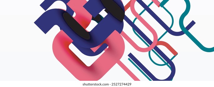 Abstract background curvy lines, minimal geometric design template