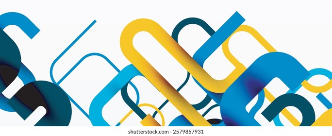 Abstract background curvy lines, minimal geometric design template