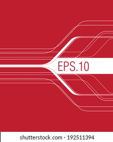 Abstract background with curvy red lines