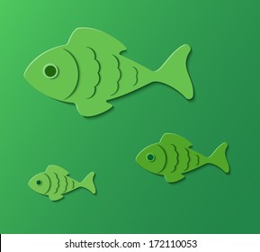 Abstract background of cut out fishes. EPS10
