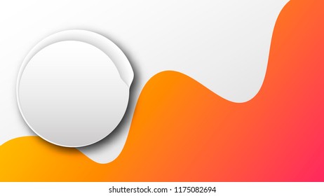 Abstract background with cut paper speech bubble, circle. Vector illustration.