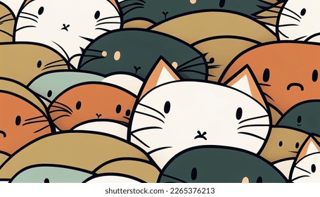 abstract background, cute cat face 