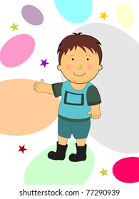 abstract background with cute child, vector illustration