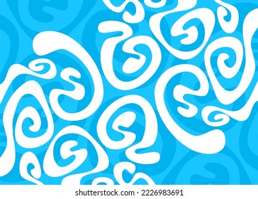 Abstract background with cute wavy and curly lines pattern